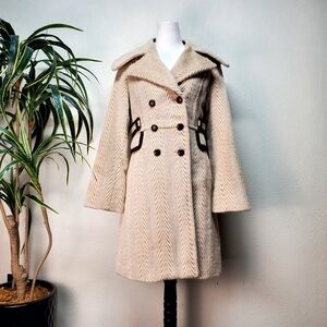 id Collection Cream Double-Breasted Princess Coat